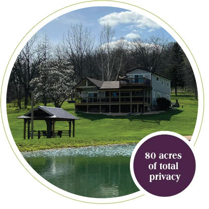 CountryView Home in Galena, IL with over 80 acres of total privacy.